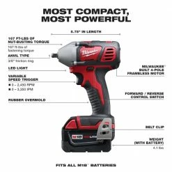 Tools & Equipment Milwaukee 2696-23 M18 18V Cordless Power Lithium-Ion 3-Tool Combo Kit
