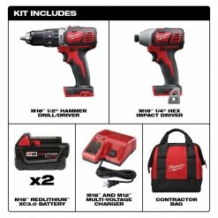 Milwaukee 2697-22 M18 18V Cordless Power Lithium-Ion 2-Tool Combo Kit