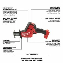 Tools & Equipment Milwaukee 2719-20 M18 FUEL 18V 7/8-Inch Cordless Hackzall - Bare Tool
