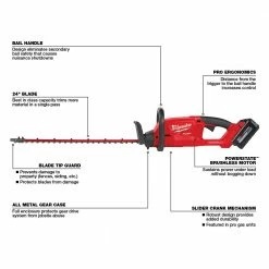 Milwaukee 2726-21HD M18 FUEL 18V 24-Inch Ergonomic Hedge Trimmer Kit Lawn & Outdoor Power