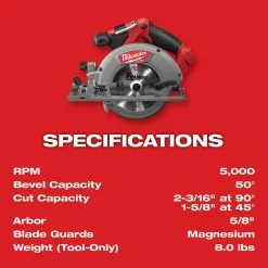 Milwaukee 2730-20 M18 FUEL 18V 6-1/2-Inch Circular Saw W/ Blade - Bare Tool 22 Milwaukee 2730-20 M18 FUEL 18V 6-1/2-Inch Circular Saw W/ Blade - Bare Tool