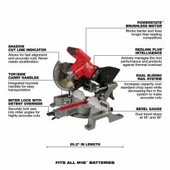 Tools & Equipment Milwaukee 2733-21 M18 FUEL 18V 7-1/4-Inch Dual Bevel Sliding Miter Saw Kit