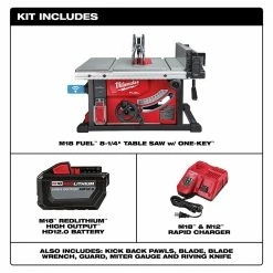 Milwaukee 2736-21HD M18 FUEL 18V 8-1/4-Inch Cordless One-Key Table Saw Kit