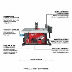 Milwaukee 2736-21HD M18 FUEL 18V 8-1/4-Inch Cordless One-Key Table Saw Kit