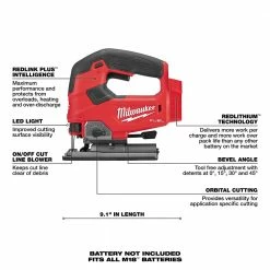 Milwaukee 2737-20 M18 FUEL 18V Cordless D-Handle Jig Saw - Bare Tool Tools & Equipment