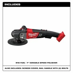 Milwaukee 2738-20 M18 18V FUEL 7” Cordless Lithium-Ion Polisher - Bare Tool Automotive