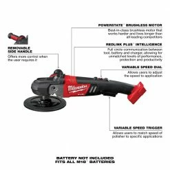 Milwaukee 2738-20 M18 18V FUEL 7” Cordless Lithium-Ion Polisher - Bare Tool Automotive 15 Milwaukee 2738-20 M18 18V FUEL 7” Cordless Lithium-Ion Polisher - Bare Tool Automotive