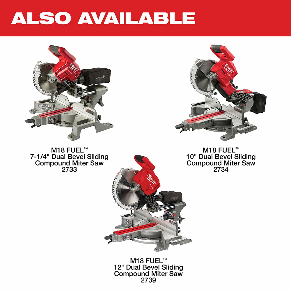 Saws Milwaukee 2739-21HD M18 FUEL 18V 12" Dual Bevel Sliding Compound Miter Saw Kit 14 Saws Milwaukee 2739-21HD M18 FUEL 18V 12" Dual Bevel Sliding Compound Miter Saw Kit