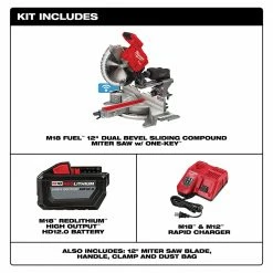 Saws Milwaukee 2739-21HD M18 FUEL 18V 12" Dual Bevel Sliding Compound Miter Saw Kit