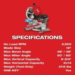 Saws Milwaukee 2739-21HD M18 FUEL 18V 12" Dual Bevel Sliding Compound Miter Saw Kit 24 Saws Milwaukee 2739-21HD M18 FUEL 18V 12