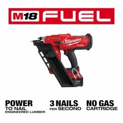 Tools & Equipment Milwaukee 2745-21 M18 FUEL 18V 30 Degree Lithium-Ion Cordless Framing Nailer Kit