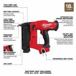 Tools & Equipment Milwaukee 2746-20 M18 FUEL 18V 18 Gauge Brad Nailer - Bare Tool 24 Tools & Equipment Milwaukee 2746-20 M18 FUEL 18V 18 Gauge Brad Nailer - Bare Tool
