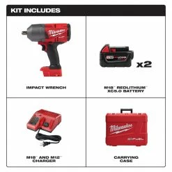 Tools & Equipment Milwaukee 2766-22 M18 FUEL 18V 1/2-Inch High Torque Detent Pin Impact Wrench Kit