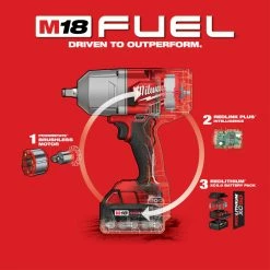 Tools & Equipment Milwaukee 2767-22 M18 FUEL 18V 1/2-Inch Friction Ring Impact Wrench Kit