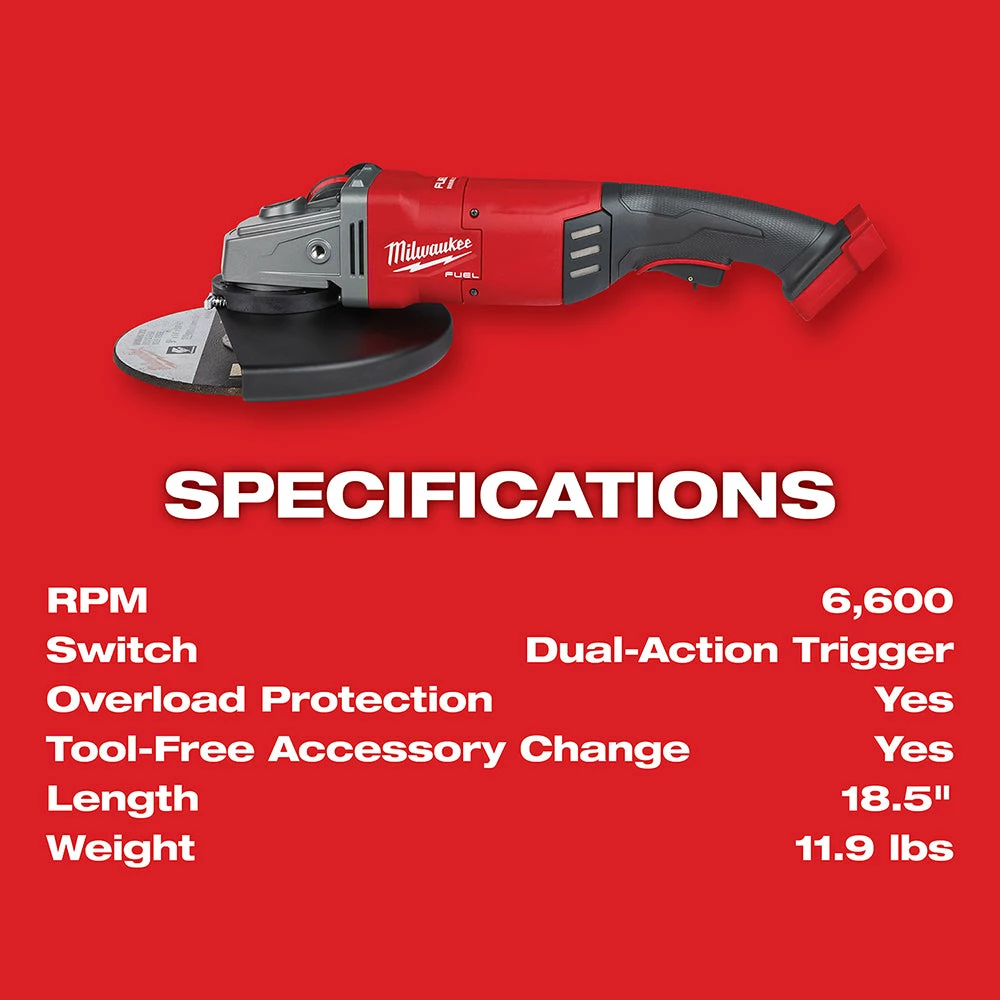 Tools & Equipment Milwaukee 2785-20 M18 FUEL 18V 7/9-Inch Large Angle Grinder - Bare Tool 10 Tools & Equipment Milwaukee 2785-20 M18 FUEL 18V 7/9-Inch Large Angle Grinder - Bare Tool