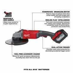 Milwaukee 2785-22HD M18 FUEL 18V 7/9-Inch Large Angle Grinder Kit Tools & Equipment