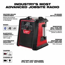 Milwaukee 2792-20 M18 18V Jobsite Bluetooth Radio/Charger - Bare Tool Tools & Equipment