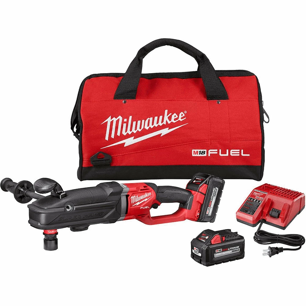 Milwaukee 2811-22 M18 FUEL 18V Super Hawg Right Angle Drill Quik-Lok Kit Tools & Equipment 3 Milwaukee 2811-22 M18 FUEL 18V Super Hawg Right Angle Drill Quik-Lok Kit Tools & Equipment