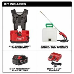 Milwaukee 2820-21PS M18 18V 4 Gallon Switch Tank Backpack Sprayer Kit