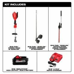 Milwaukee 2825-21HT M18 FUEL Cordless String Trimmer / Hedge Trimmer Attachment Lawn & Outdoor Power