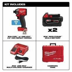 Milwaukee 2857-22 M18 FUEL 18V 1/4-Inch XC Hex Impact Driver Kit Tools & Equipment