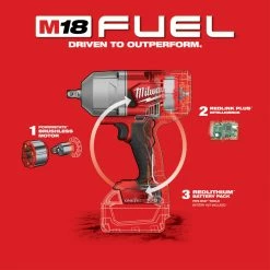 Milwaukee 2862-20 M18 FUEL 18V 1/2-Inch Pin Detent Impact Wrench - Bare Tool Tools & Equipment