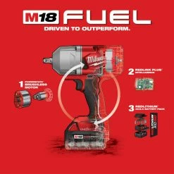 Milwaukee 2862-22 M18 FUEL 18V 1/2-Inch Pin Detent High Torque Impact Wrench Kit