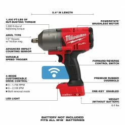 Milwaukee 2863-20 M18 FUEL 18V 1/2-Inch Friction Ring Impact Wrench - Bare Tool Tools & Equipment