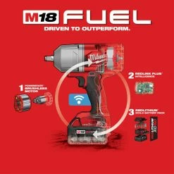 Milwaukee 2863-22 M18 FUEL 18V 1/2" High Torque Impact Wrench Kit Tools & Equipment 21 Milwaukee 2863-22 M18 FUEL 18V 1/2