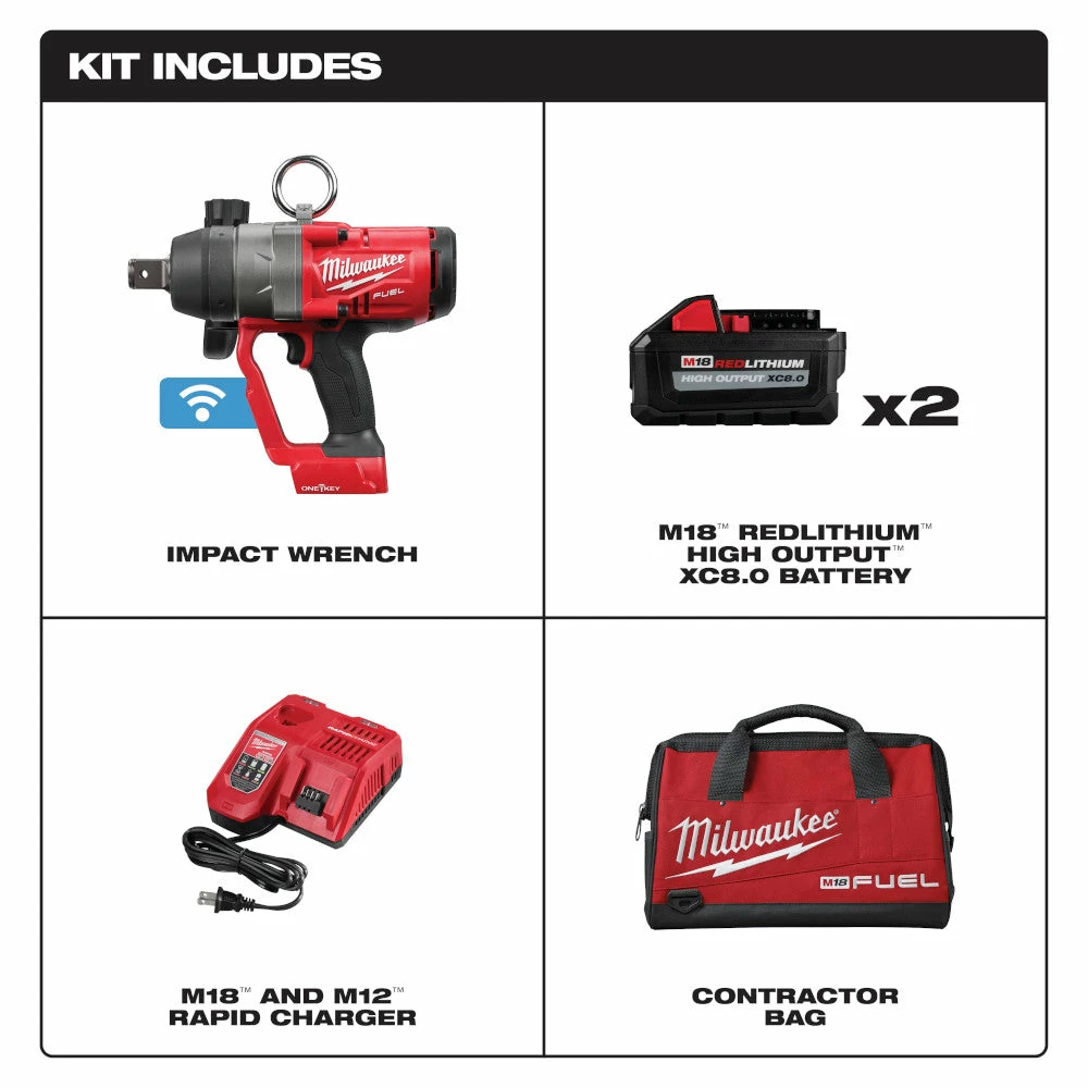 Milwaukee 2867-22 M18 FUEL 18V 1 Inch High Torque Impact Wrench Kit 4 Milwaukee 2867-22 M18 FUEL 18V 1 Inch High Torque Impact Wrench Kit