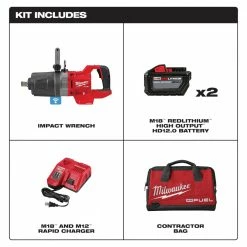 Milwaukee 2868-22HD M18 FUEL 18V 1" D-Handle High Torque Impact Wrench Kit Tools & Equipment