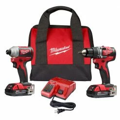 Milwaukee 2892-22CT M18 18V 2-Tool Drill Driver And Impact Driver Combo Kit Tools & Equipment