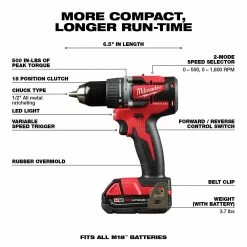 Milwaukee 2892-22CT M18 18V 2-Tool Drill Driver And Impact Driver Combo Kit Tools & Equipment