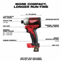 Milwaukee 2892-22CT M18 18V 2-Tool Drill Driver And Impact Driver Combo Kit Tools & Equipment