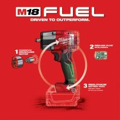 Milwaukee 2960-20 M18 FUEL 18V 3/8" Cordless Mid-Torque Impact Wrench -Bare Tool 20 Milwaukee 2960-20 M18 FUEL 18V 3/8