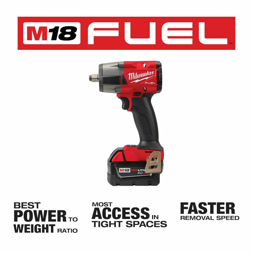 Tools & Equipment Milwaukee 2962-22 M18 FUEL 18V 1/2" Cordless Li-Ion Mid-Torque Impact Wrench Kit 5 Tools & Equipment Milwaukee 2962-22 M18 FUEL 18V 1/2" Cordless Li-Ion Mid-Torque Impact Wrench Kit