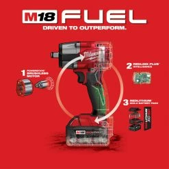 Tools & Equipment Milwaukee 2962-22 M18 FUEL 18V 1/2" Cordless Li-Ion Mid-Torque Impact Wrench Kit 20 Tools & Equipment Milwaukee 2962-22 M18 FUEL 18V 1/2