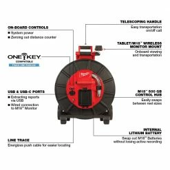Milwaukee 2974-22 M18 200’ High Resolution Pipeline Inspection System Kit Tools & Equipment