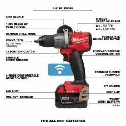 Tools & Equipment Milwaukee 2996-22 M18 FUEL 18V Hammer Drill And Impact Driver Combo Kit