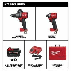 Tools & Equipment Milwaukee 2997-22 M18 FUEL 18V 2-Tool Hammer Drill/Impact Driver Combo Kit