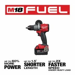 Tools & Equipment Milwaukee 2999-22 M18 FUEL 18V 2-Tool Hammer Drill/Impact Driver Combo Kit 16 Tools & Equipment Milwaukee 2999-22 M18 FUEL 18V 2-Tool Hammer Drill/Impact Driver Combo Kit