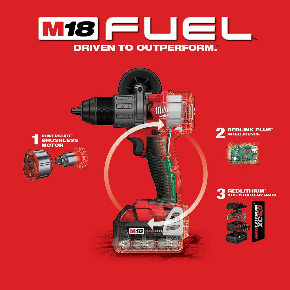 Tools & Equipment Milwaukee 2999-22 M18 FUEL 18V 2-Tool Hammer Drill/Impact Driver Combo Kit 9 Tools & Equipment Milwaukee 2999-22 M18 FUEL 18V 2-Tool Hammer Drill/Impact Driver Combo Kit