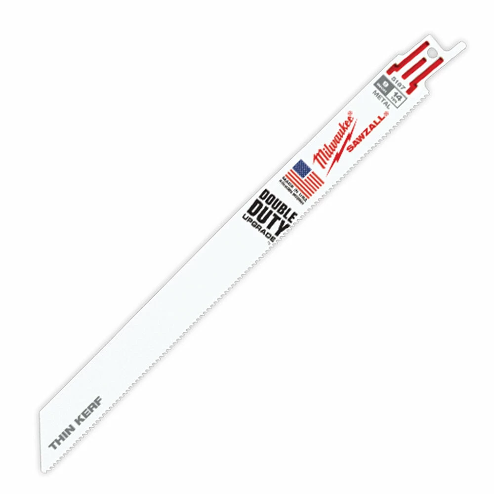 Milwaukee 48-01-7187 9" 14 TPI SAWZALL Blades W/ Double Duty Upgrade - 100 PK Tools & Equipment 3 Milwaukee 48-01-7187 9" 14 TPI SAWZALL Blades W/ Double Duty Upgrade - 100 PK Tools & Equipment