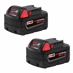 Tools & Equipment Milwaukee 48-11-1852 M18 18V 5.0Ah REDLITHIUM XC Extended Battery - 2pk