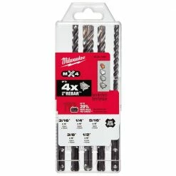 Power Tools Milwaukee 48-20-7498 SDS-PLUS 4CT MX4 Rotary Hammer Drill Bit Kit - 5 PC