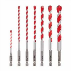 Milwaukee 48-20-9057 SHOCKWAVE Hex Shank Large Carbide Hammer Bit Kit - 7 Pc Tools & Equipment