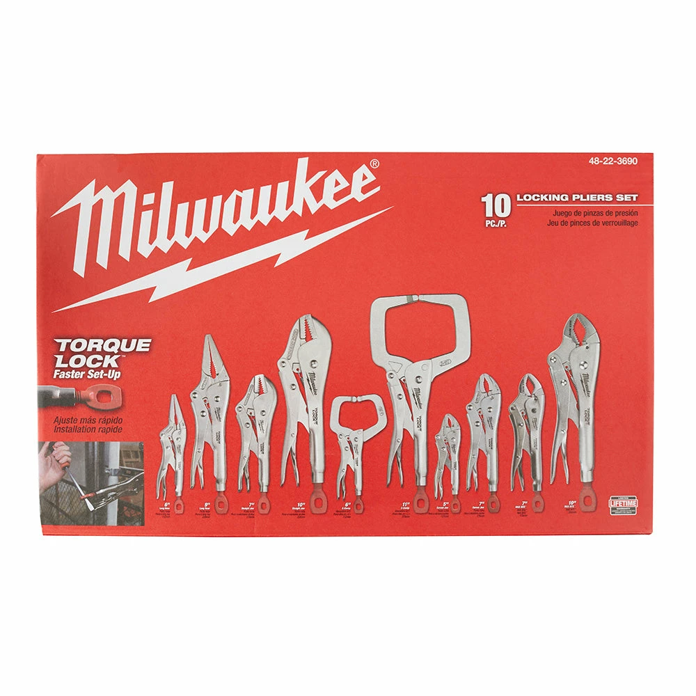 Milwaukee 48-22-3690 TORQUE LOCK Pliers Kit W/ Ergonomic Handles - 10 PC 5 Milwaukee 48-22-3690 TORQUE LOCK Pliers Kit W/ Ergonomic Handles - 10 PC