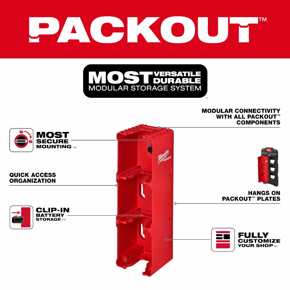 Milwaukee 48-22-8339 M18 PACKOUT Durable Battery Holder Storage System 4 Milwaukee 48-22-8339 M18 PACKOUT Durable Battery Holder Storage System