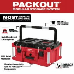 Tools & Equipment Milwaukee 48-22-8425 100-Pound Capacity Polymer Packout Large Tool Box