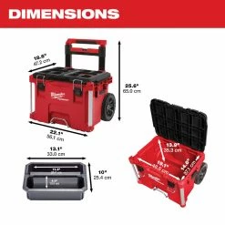 Tools & Equipment Milwaukee 48-22-8426 250-Pound Capacity Polymer Packout Rolling Tool Box